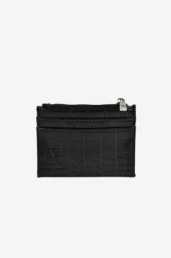 Peta + Jain Ivy Black Silver Croc Wallet