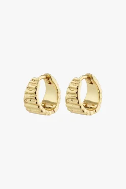 Pilgrim Jemma Gold Plated Textured Hoop EOL Earrings