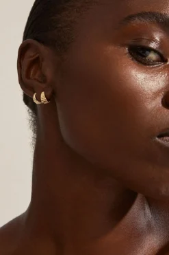 Pilgrim Jemma Gold Plated Textured Hoop EOL Earrings