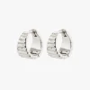 Pilgrim Jemma Silver Plated Textured Hoop EOL Earrings