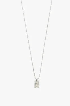 Pilgrim Jemma Silver Plated Textured Pendant EOL Necklace