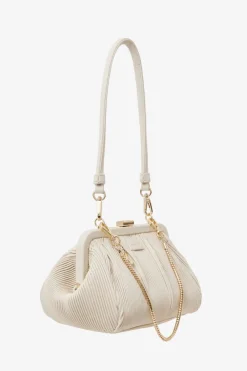 Saben Juliet Alabaster Mini Pleated Shoulder Bag