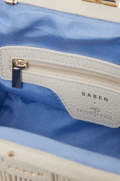 Saben Juliet Alabaster Mini Pleated Shoulder Bag
