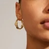 Pilgrim Julietta Beaten EOL Gold Recycled Hoop Earrings