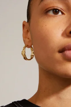 Pilgrim Julietta Beaten EOL Gold Recycled Hoop Earrings