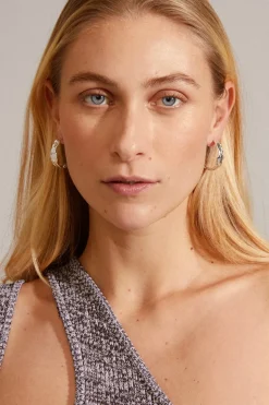 Pilgrim Julietta Beaten EOL Silver Recycled Hoop Earrings
