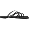Solsana Juniper Black Strappy Flat Slide