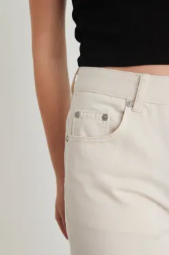 RE:UNION Label Juniper Ecru High Waist Wide Leg Jean