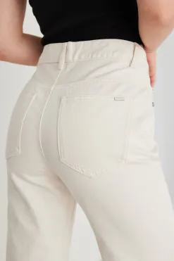 RE:UNION Label Juniper Ecru High Waist Wide Leg Jean
