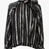 Coop Just Bow With It Black Silver Blouse