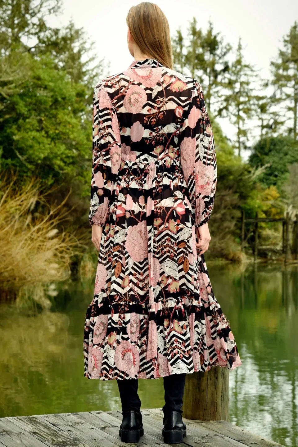Curate Just One Thing Pink Floral Maxi Dress