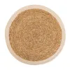 Kerridge Jute Round White Border Placemat 400x400mm