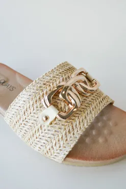 Laguna Quays Karmen Beige Raffia Slide