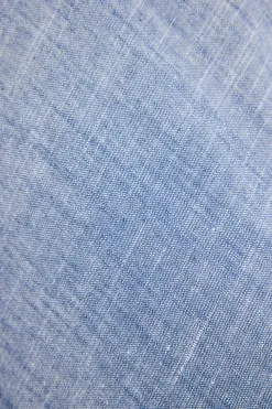 RE:UNION Label Lagos Chambray Blue Linen Blend Bias Cut Maxi Skirt