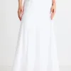RE:UNION Label Lagos White Linen Blend Bias Maxi Skirt