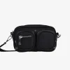 Peta + Jain Lala Black Nylon Multi Pocket Silver Hardware Crossbody Bag