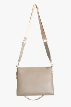 Federation Large Compartments Latte Gold Hardware Leather Bag