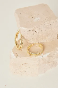 Georgia Mae Large Double Hoop EOL Gold Earrings