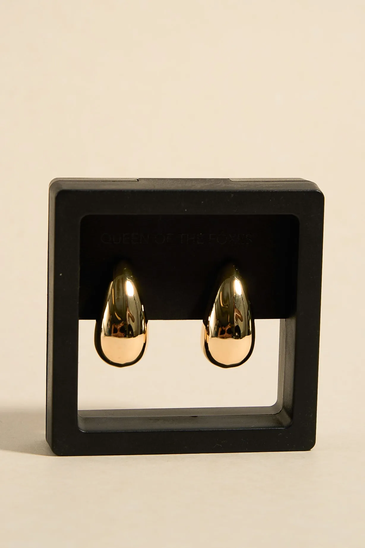 Queen of the Foxes Large Gold Tear Drop Earrings