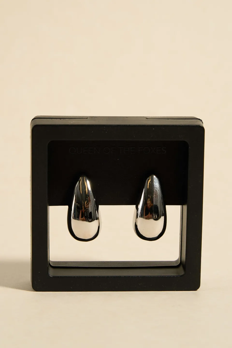 Queen of the Foxes Large Silver EOL Tear Drop Earrings