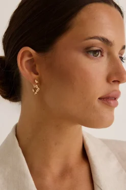 Humble + Heart Large Wavey Hoop Gold Earring