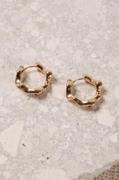 Humble + Heart Large Wavey Hoop Gold Earring