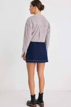 Stories be Told Launch Indigo Pocket Denim Mini Skirt