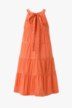 By Rosa. Levitate Watermelon High Neck Tiered Mini Dress