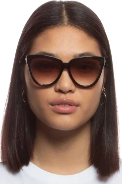 Le Specs Liar Liar Oversized Cat Eye Charcoal Brown Lens Sunglasses