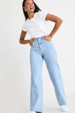 Among the Brave Lilah Light Blue High Waist Relaxed Leg Jean