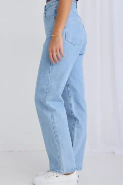 Among the Brave Lilah Light Blue High Waist Relaxed Leg Jean