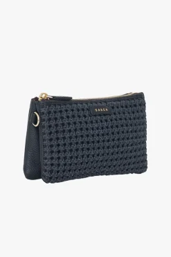 Saben Lily Black Braid Crossbody Bag