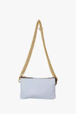 Saben Lily Whisper Blue Chain Strap Leather Crossbody Bag