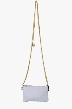 Saben Lily Whisper Blue Chain Strap Leather Crossbody Bag