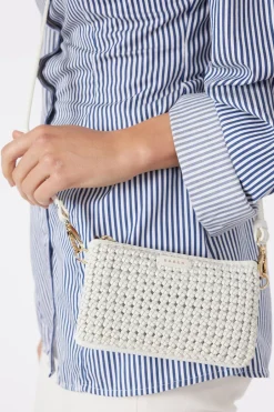 Saben Lily White Braid Crossbody Bag