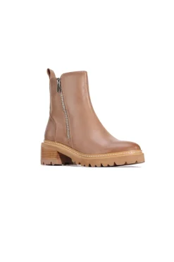 EOS Lindira Light Taupe Double Zip Ankle Boot