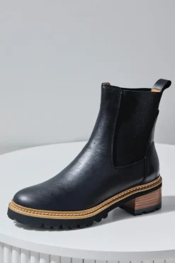 EOS Linear Black Chelsea Elastic Ankle Boot