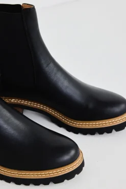 EOS Linear Black Chelsea Elastic Ankle Boot
