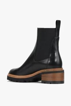 EOS Linear Black Chelsea Elastic Ankle Boot