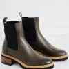 EOS Linear Olive Chelsea Elastic Ankle Boot