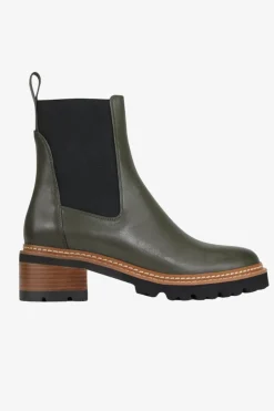 EOS Linear Olive Chelsea Elastic Ankle Boot