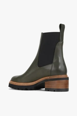 EOS Linear Olive Chelsea Elastic Ankle Boot