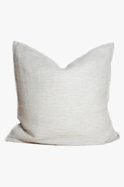 Home Lab Linen Euro Pillowcase Charcoal Pinstripe 65 X 65cm