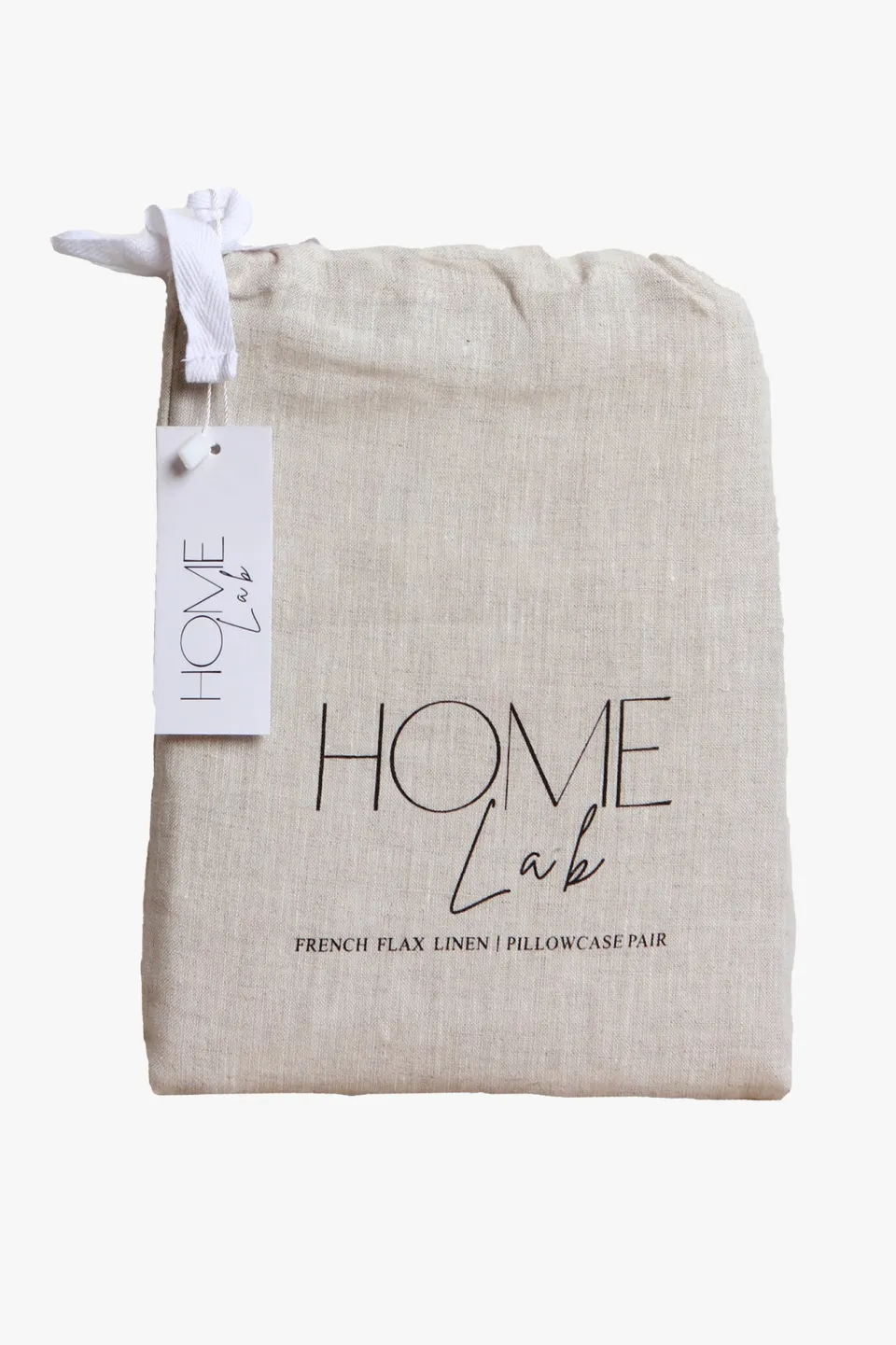 Home Lab Linen Pillowcase Pair Natural Oatmeal