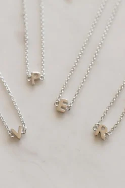 Sophie Little Letter Single Silver Necklace