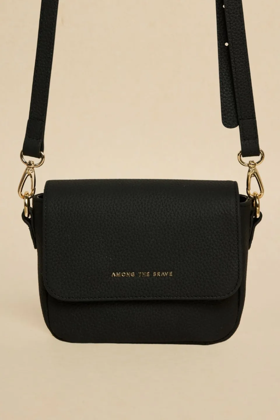 Among the Brave London Black Leather Small Crossbody Bag