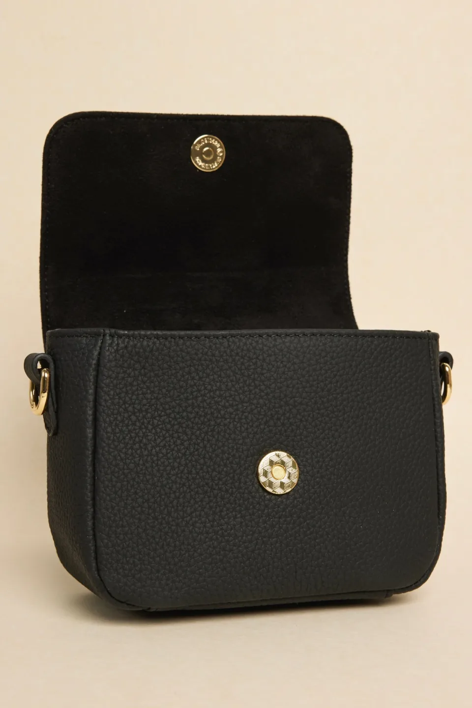 Among the Brave London Black Leather Small Crossbody Bag