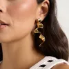 Queen of the Foxes Long Gold Ribbon Earrings