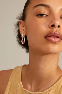 Pilgrim Loulia Wavy EOL Silver Recycled Hoop Earrings