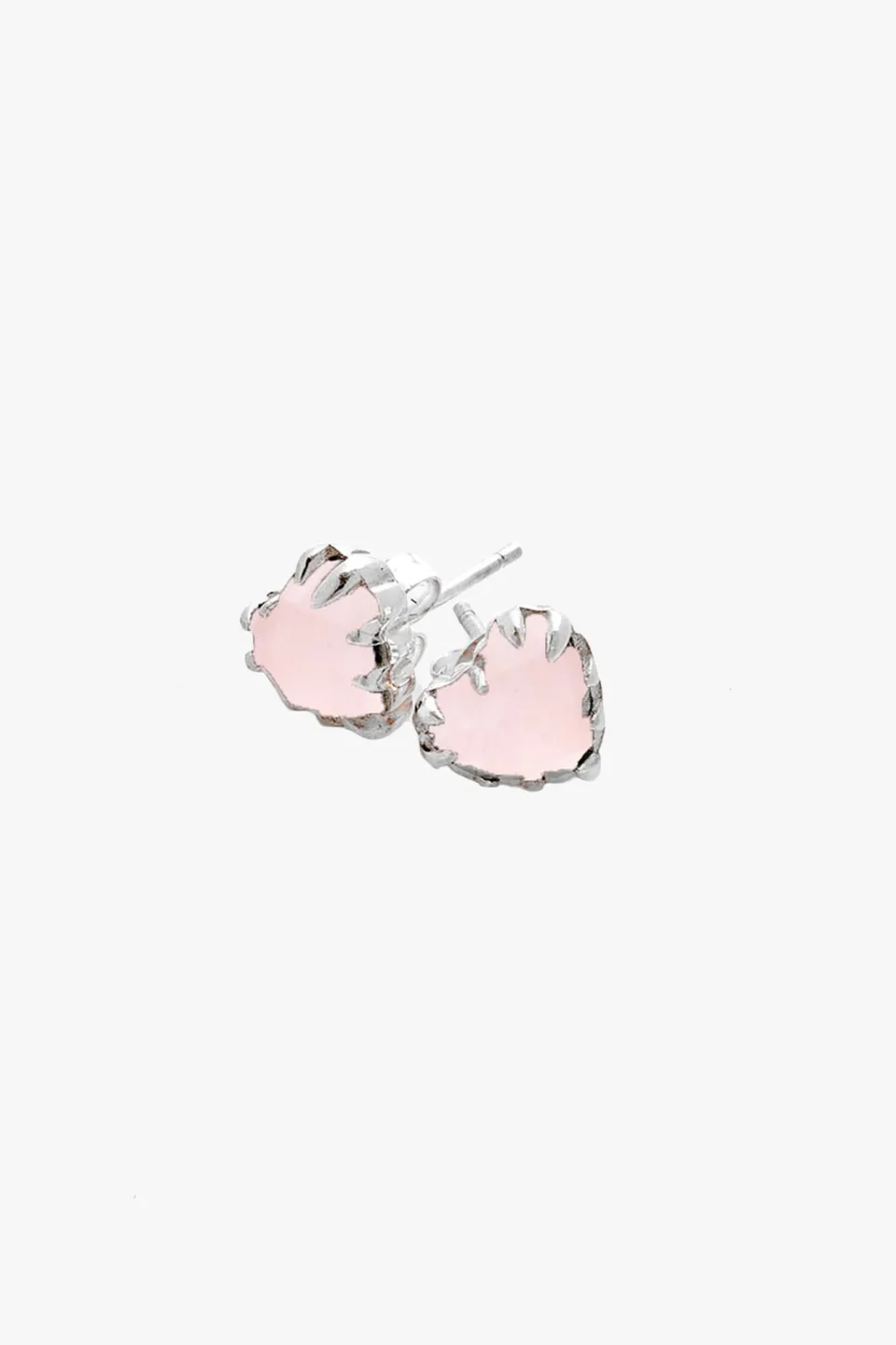 Stolen Girlfriends Club Love Claw Rose Quartz Stud Earrings